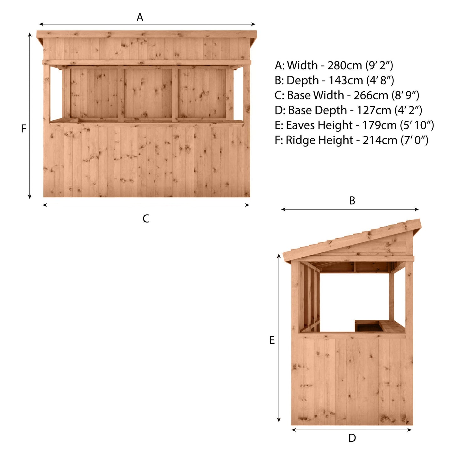 Mercia Premium Pressure Treated Garden Bar 9 x 4