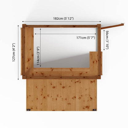 Mercia Premium Pressure Treated Garden Bar 6 x 4 With Shutters