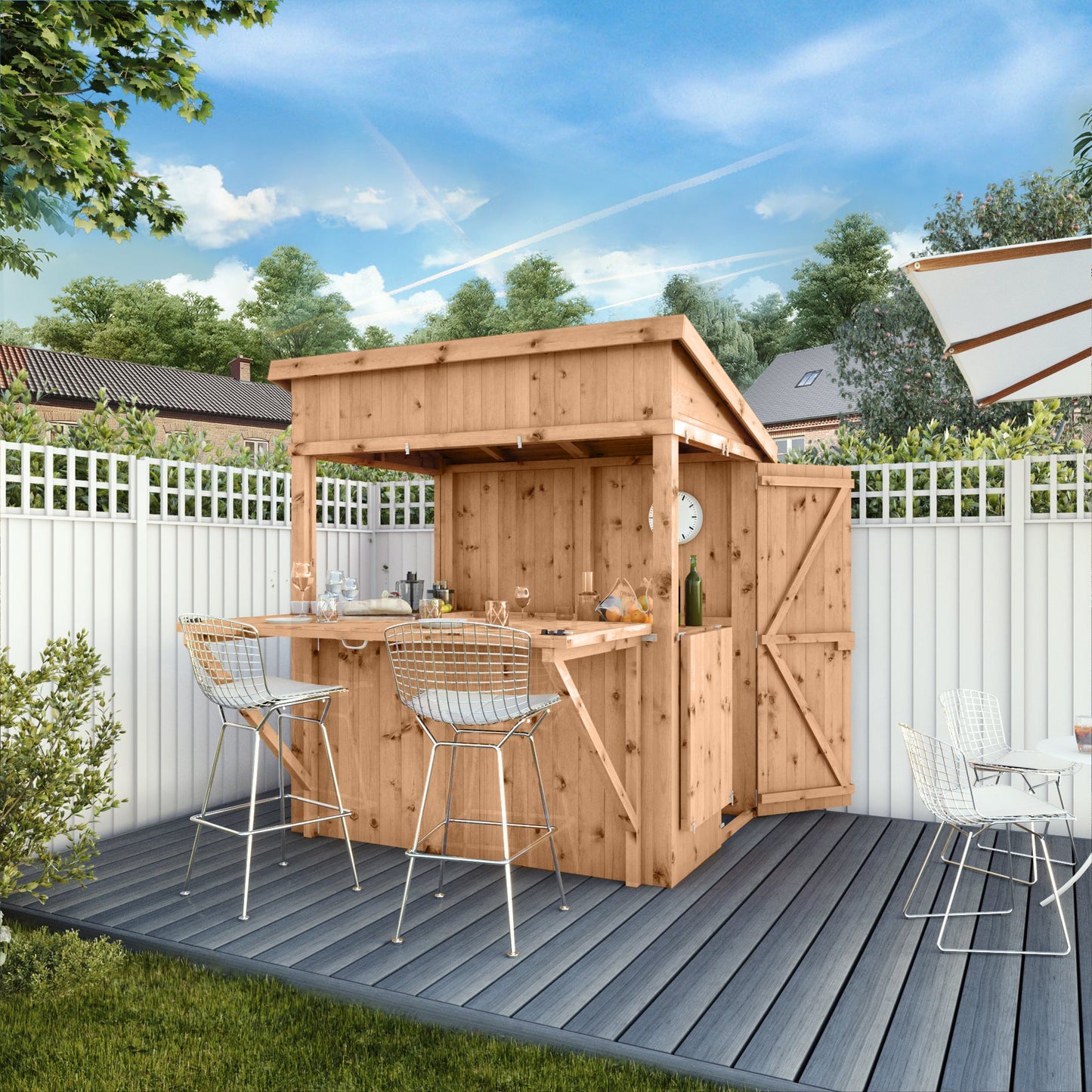 Mercia Premium Pressure Treated Garden Bar 6 x 4 With Shutters