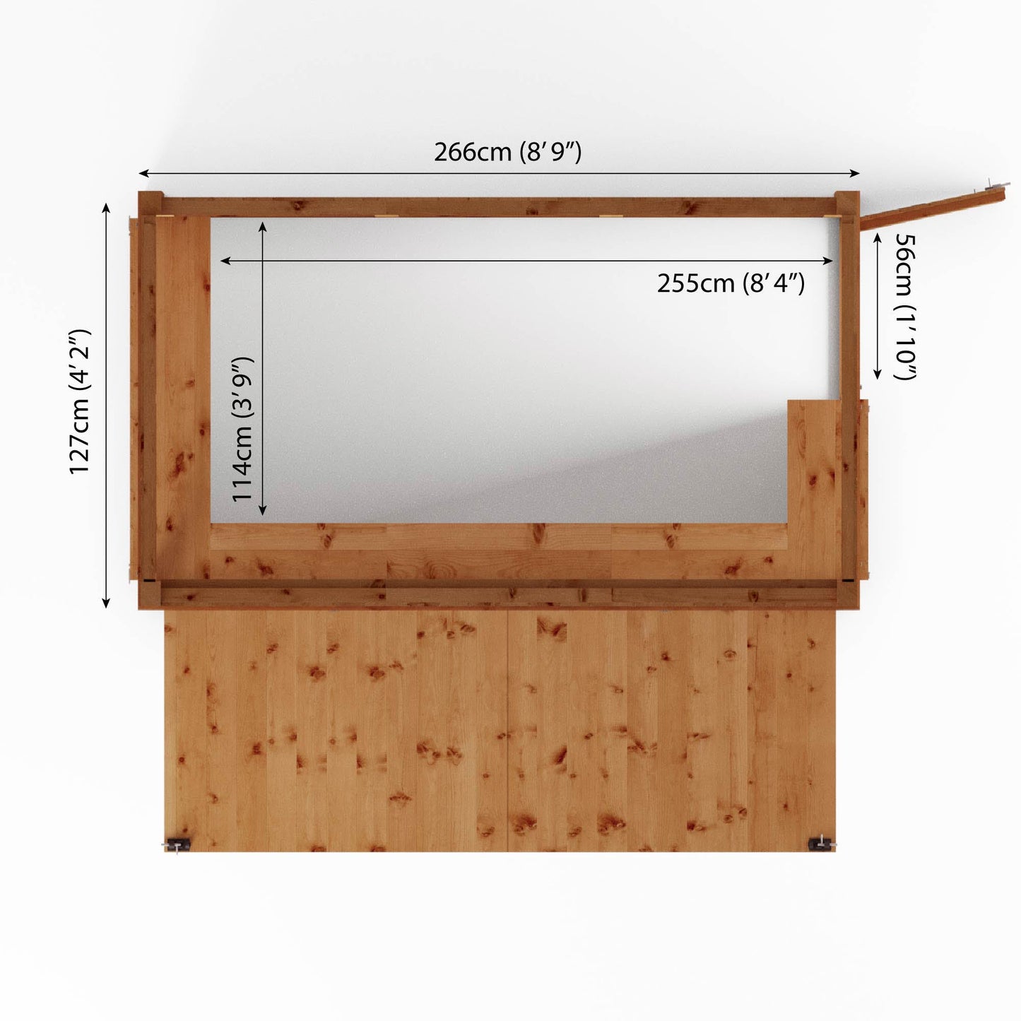 Mercia Premium Pressure Treated Garden Bar 9 x 4 With Shutters