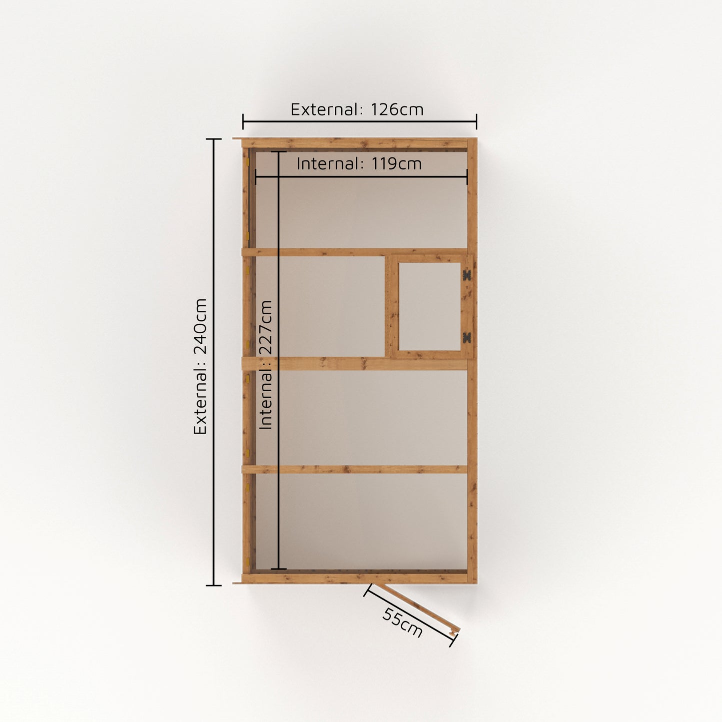 Mercia 8 x 4 Traditional Lean To Greenhouse