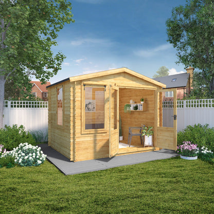 Mercia 2.6m x 3.3m Apex Log Cabin - 19mm