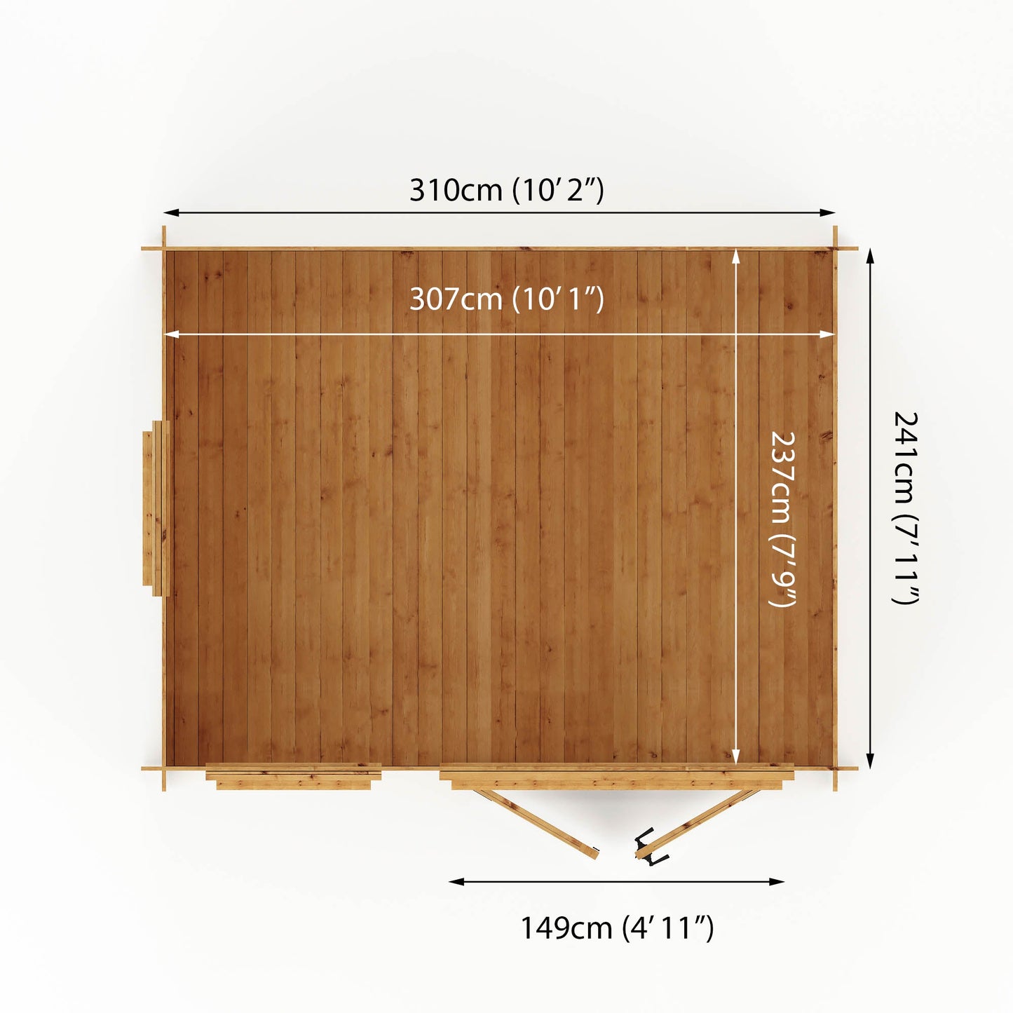 Mercia 2.6m x 3.3m Apex Log Cabin - 19mm