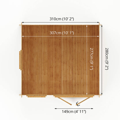 Mercia 3.3m x 3.0m Apex Log Cabin - 19mm