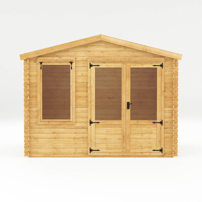 Mercia 3.3m x 3.0m Apex Log Cabin - 19mm