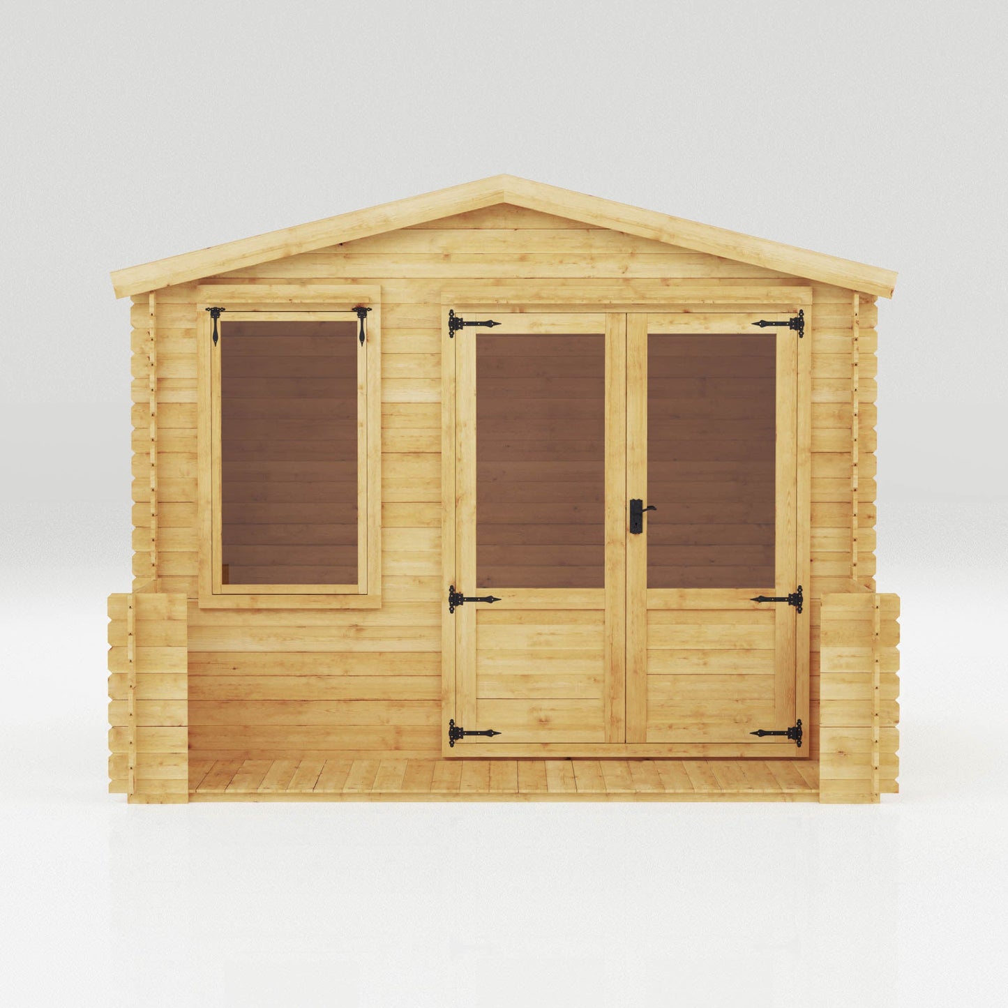 Mercia 3.3m x 3.4m Apex Log Cabin with Veranda - 19mm