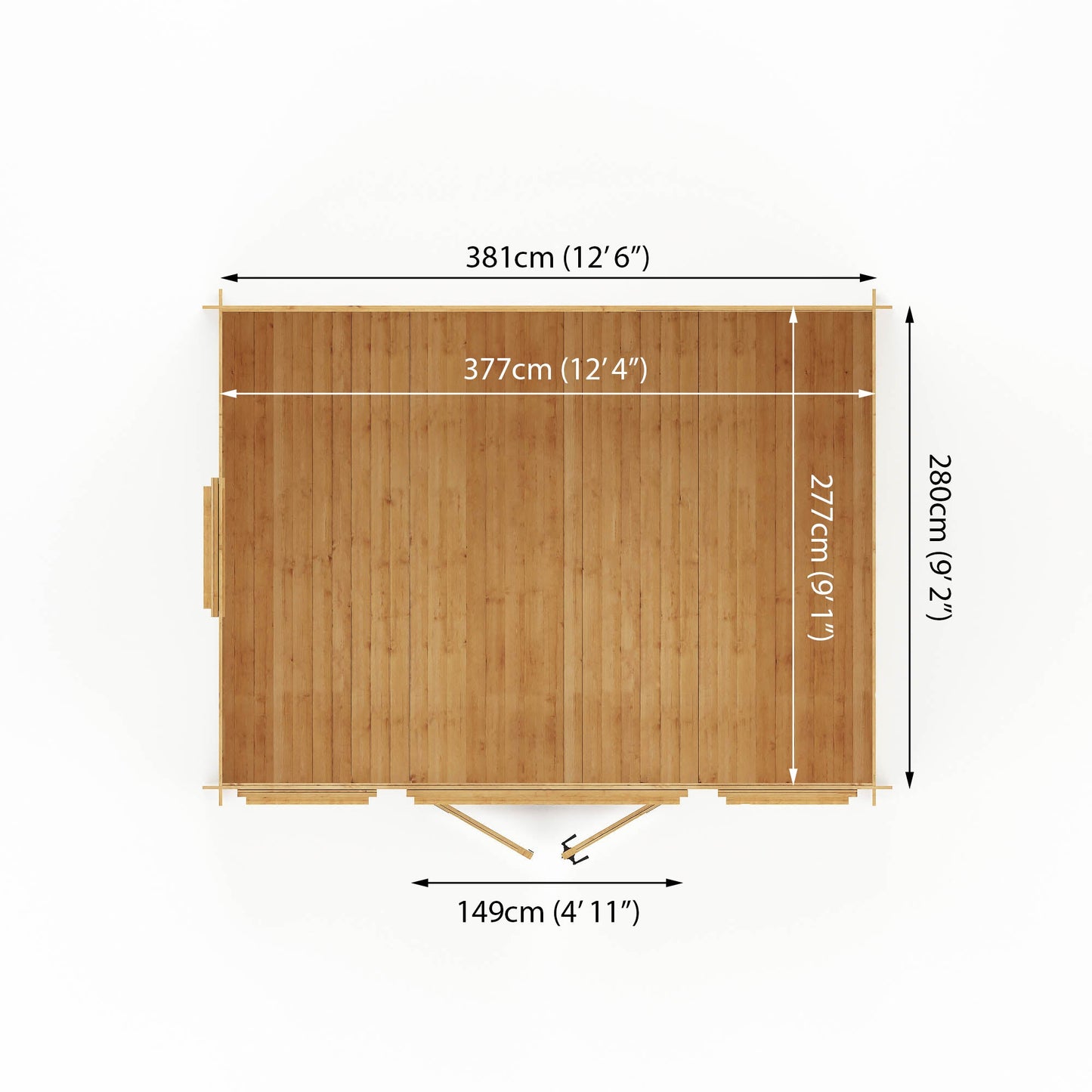 Mercia 4m x 3m Reverse Apex  Log Cabin - 19mm