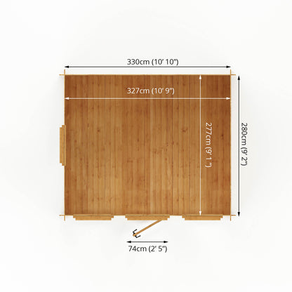 Mercia 3.5m x 3m Reverse Apex Log Cabin - 19mm