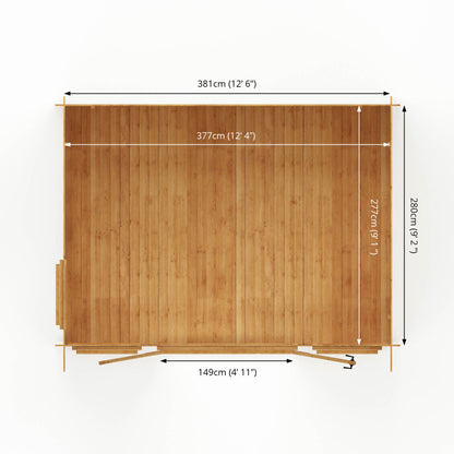 Mercia 4m x 3m Pent Log Cabin - 19mm