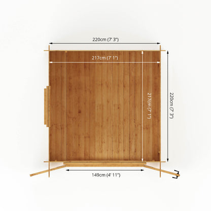 Mercia 2.4m x 2.4m Pent Log Cabin - 19mm