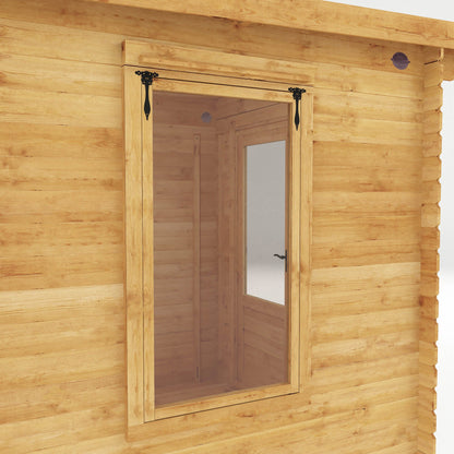 Mercia 2.4m x 2.4m Pent Log Cabin - 19mm