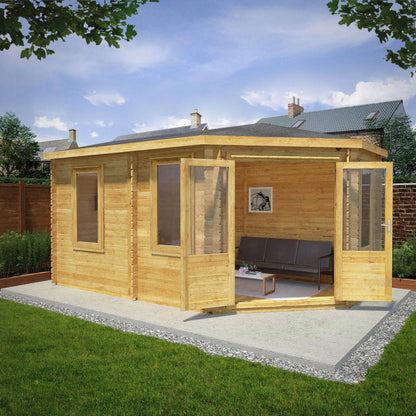 Mercia 5m x 3m Corner Lodge Log Cabin - 28mm