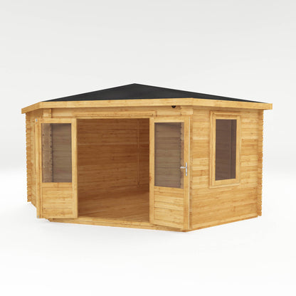 Mercia 4m x 4m Corner Log Cabin - 28mm