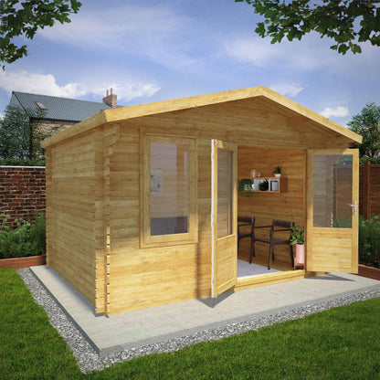 Mercia 4m x 3m Retreat Log Cabin - 28mm