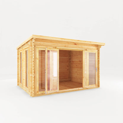 Mercia 4m x 3m Studio Pent Log Cabin - 28mm