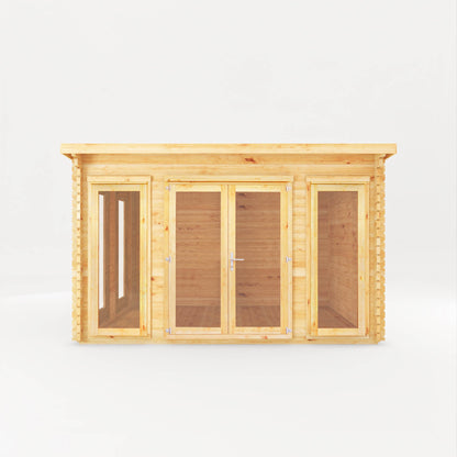 Mercia 4m x 3m Studio Pent Log Cabin - 28mm