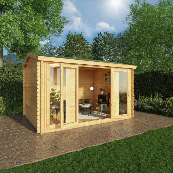 Mercia 4m x 3m Home Office Studio - (28mm - 44mm Logs)