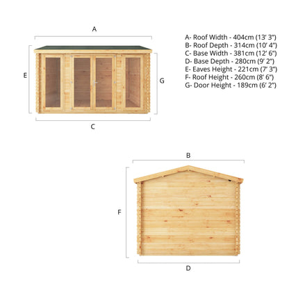 Mercia 4m x 3m Home Office Studio - 28mm