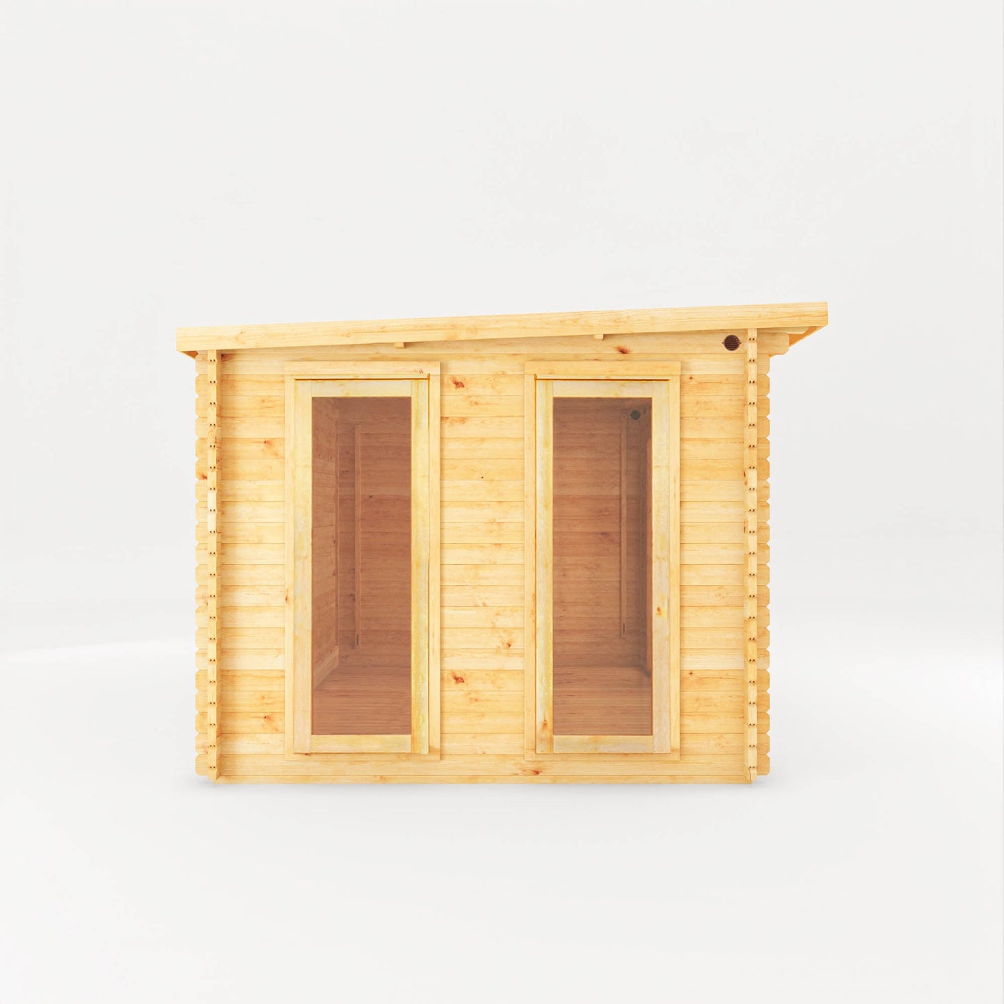 Mercia 5.1m x 3m Studio Pent Log Cabin With Side Shed - 28mm