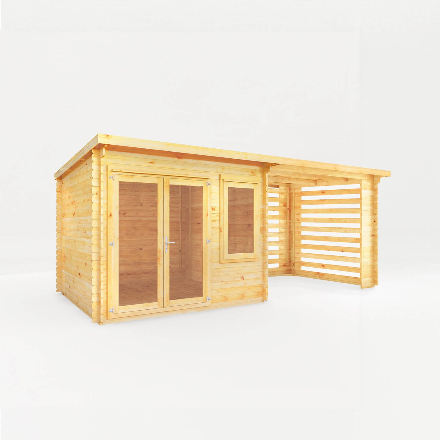 Mercia 6m x 3m Elite Pent Log Cabin With Slatted Area - 28mm