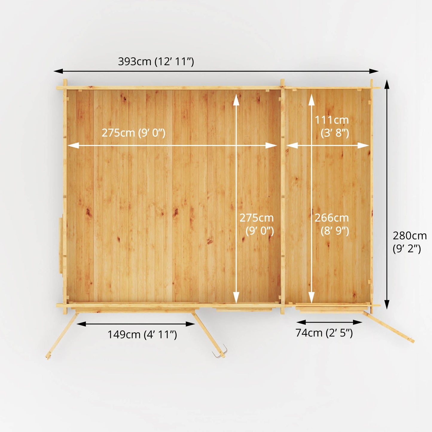 Mercia 4.1m x 3m Home Office Elite With Side Shed - 28mm