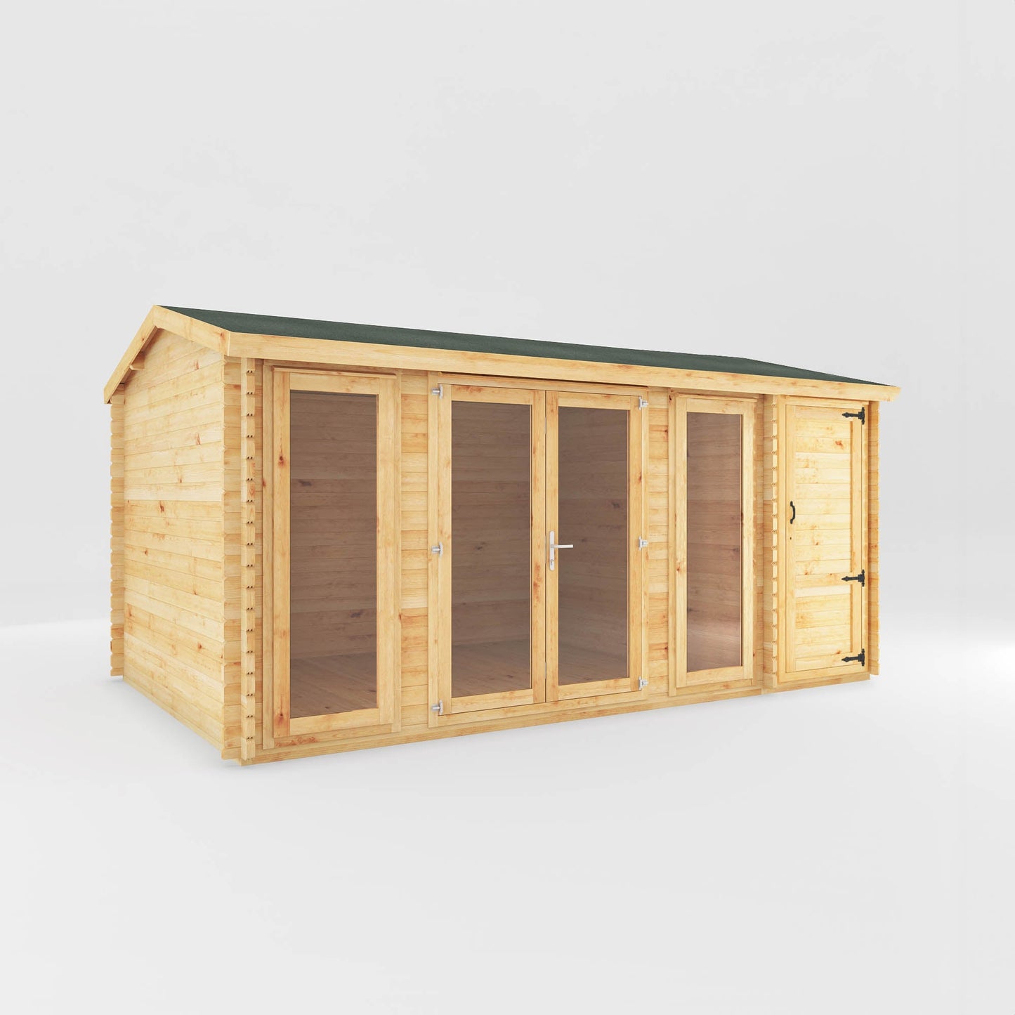 Mercia 5.1m x 3m Home Office Studio With Side Shed - 28mm