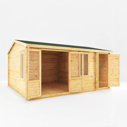 Mercia 5.1m x 4m Home Office Elite With Side Shed - 28mm