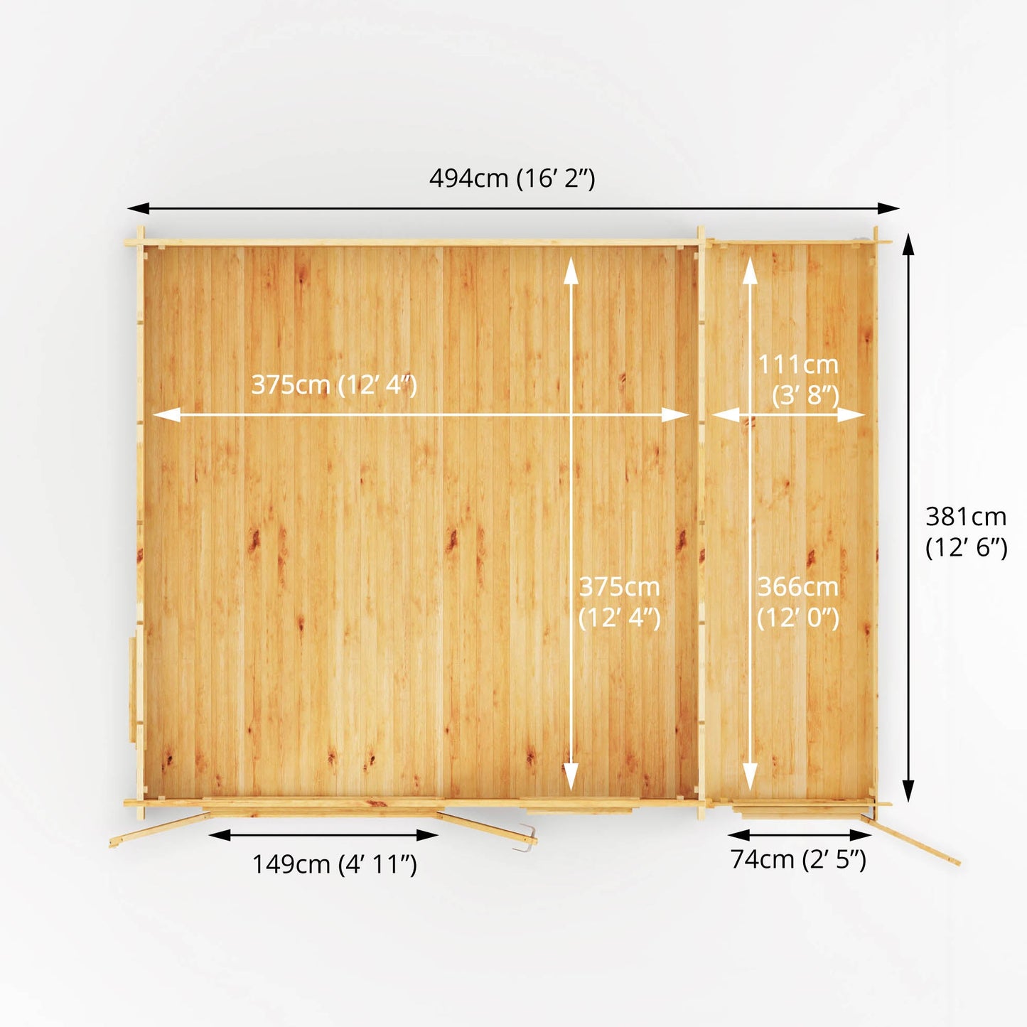 Mercia 5.1m x 4m Home Office Elite With Side Shed - 28mm