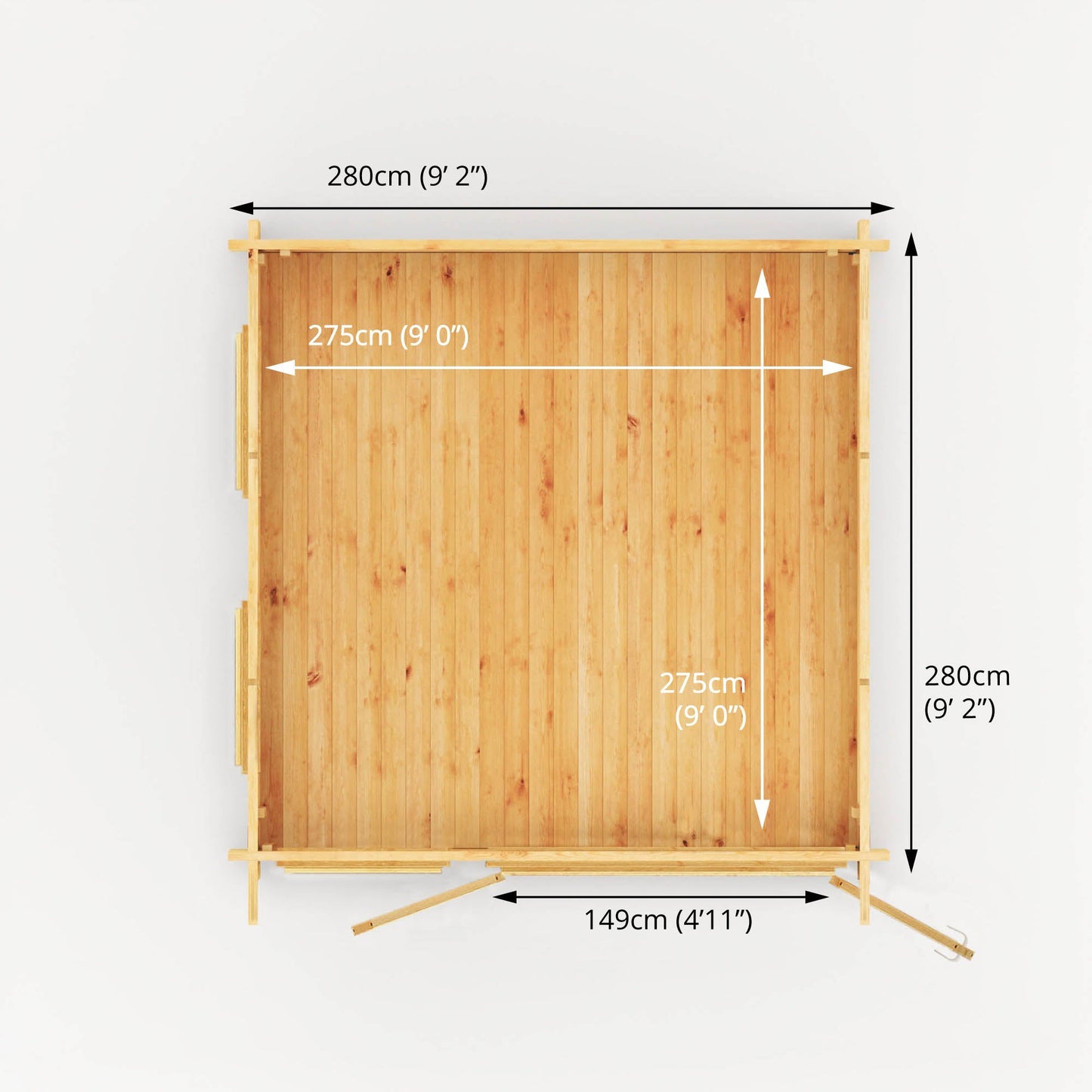 Mercia 3m x 3m Studio Pent Log Cabin - 34mm