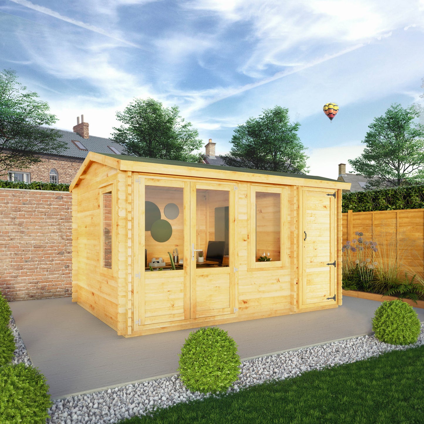 Mercia 4.1m x 3m Home Office Elite With Side Shed - 34mm