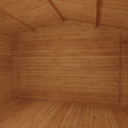 Mercia 4m x 3m Retreat Log Cabin - 44mm (UPVC Windows & Door) - Oak