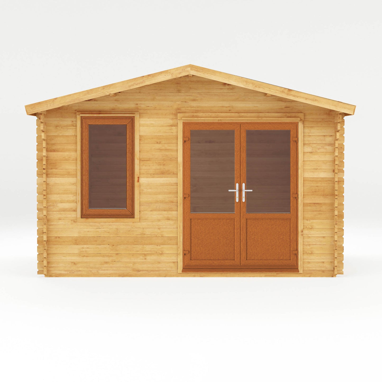 Mercia 4m x 3m Retreat Log Cabin - 44mm (UPVC Windows & Door) - Oak