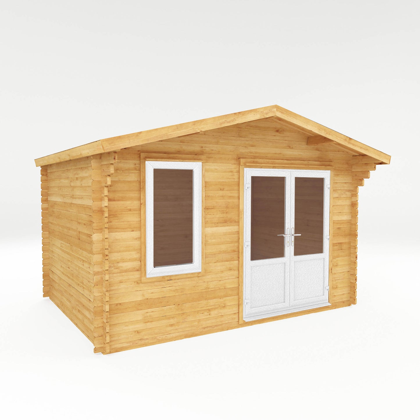 Mercia 4m x 3m Retreat Log Cabin - 44mm (UPVC Windows & Door) - White