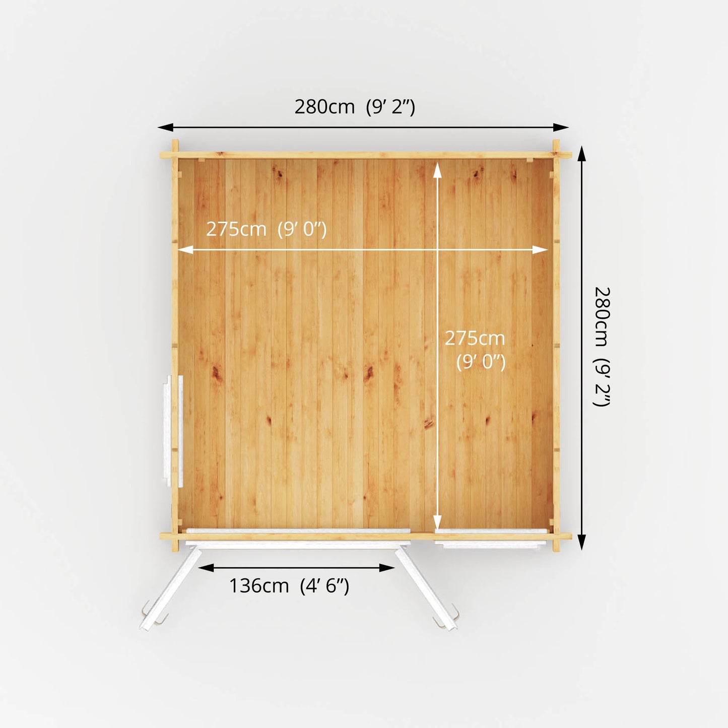 Mercia 3m x 3m Home Office Elite - 44mm (UPVC Windows & Door) - White