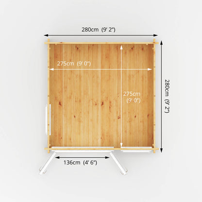 Mercia 3m x 3m Home Office Elite - 44mm (UPVC Windows & Door) - White