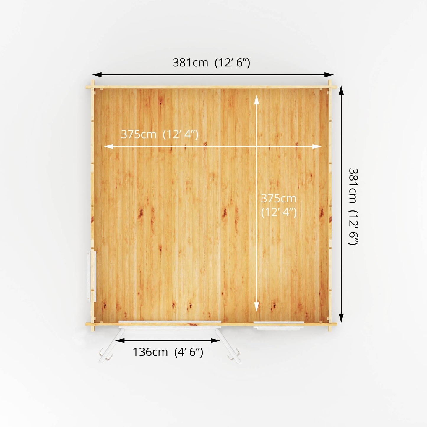 Mercia 4m x 4m Home Office Elite - 44mm (UPVC Windows & Door) - White