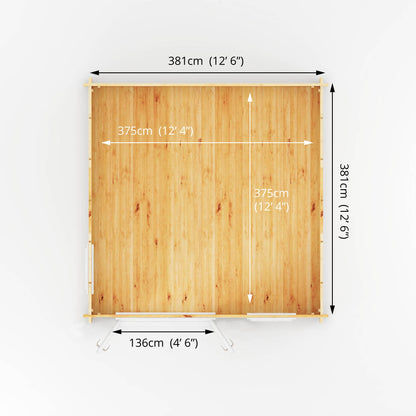 Mercia 4m x 4m Home Office Elite - 44mm (UPVC Windows & Door) - White