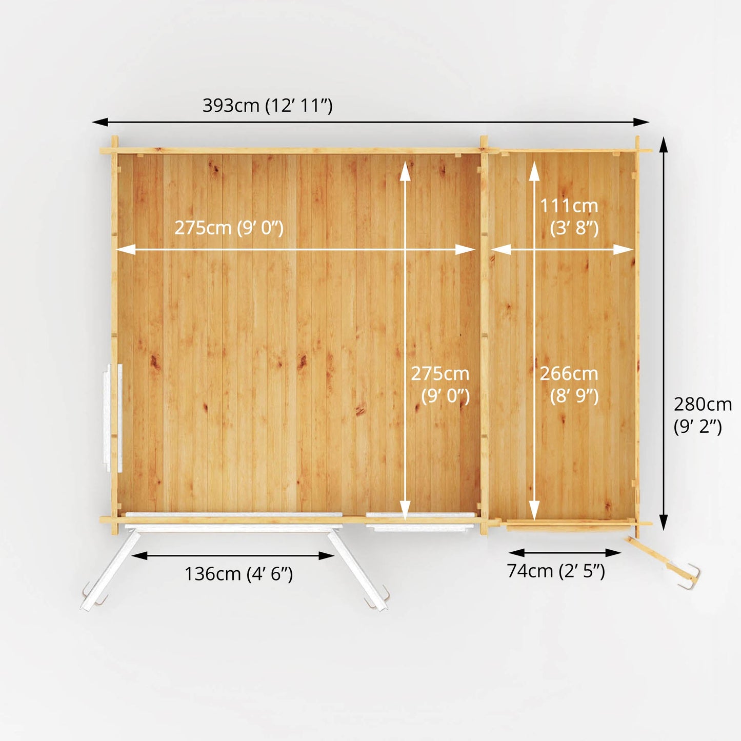 Mercia 4.1m x 3m Home Office Elite - 44mm (UPVC Windows & Door) - Oak