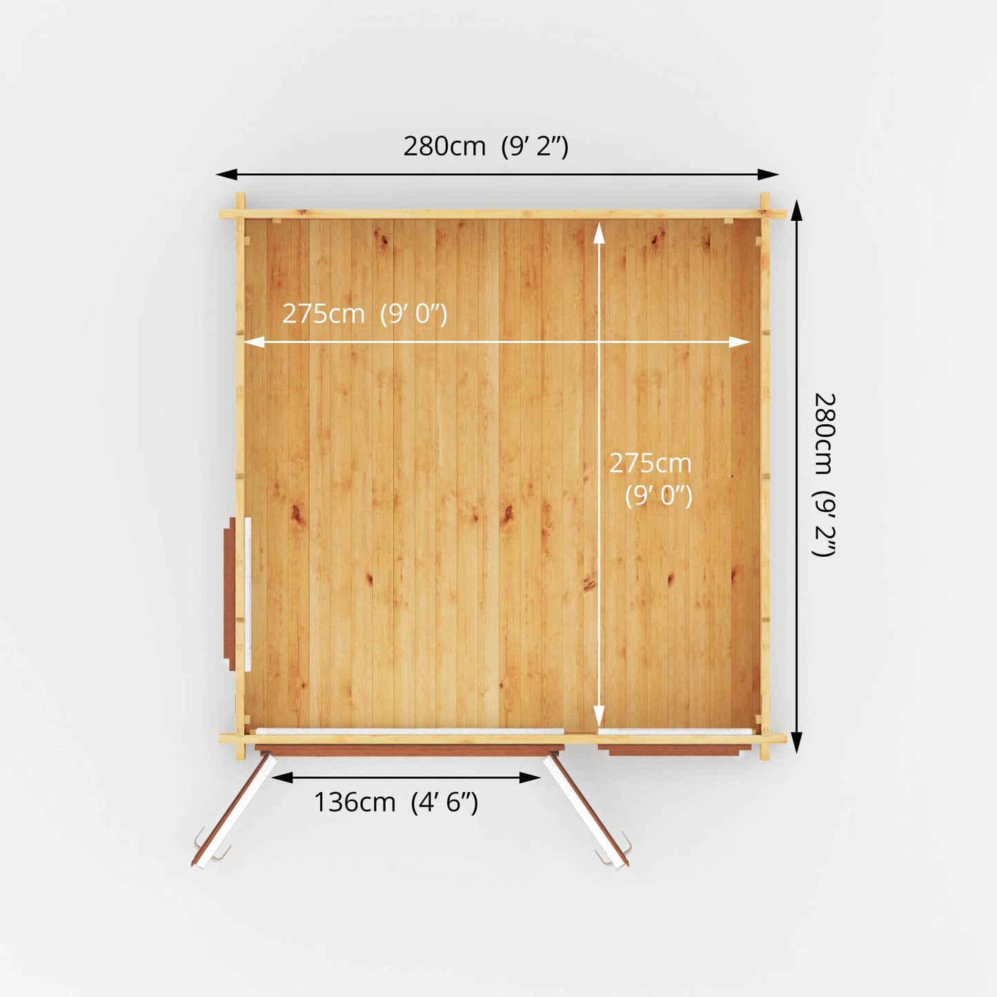 Mercia 3m x 3m Home Office Elite - 44mm (UPVC Windows & Door) - Oak