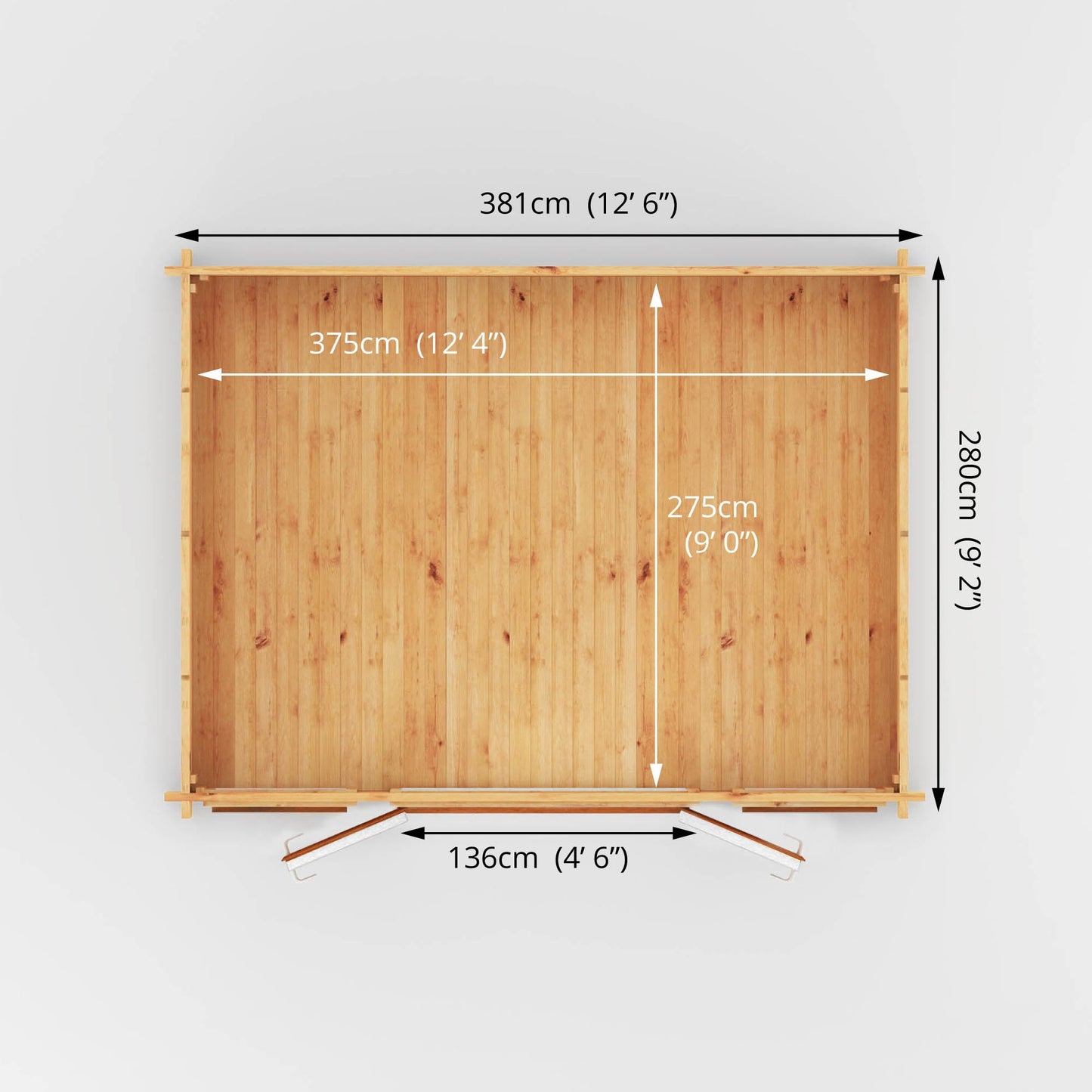Mercia 4m x 3m Home Office Studio - 44mm  (UPVC Windows & Door) - Oak