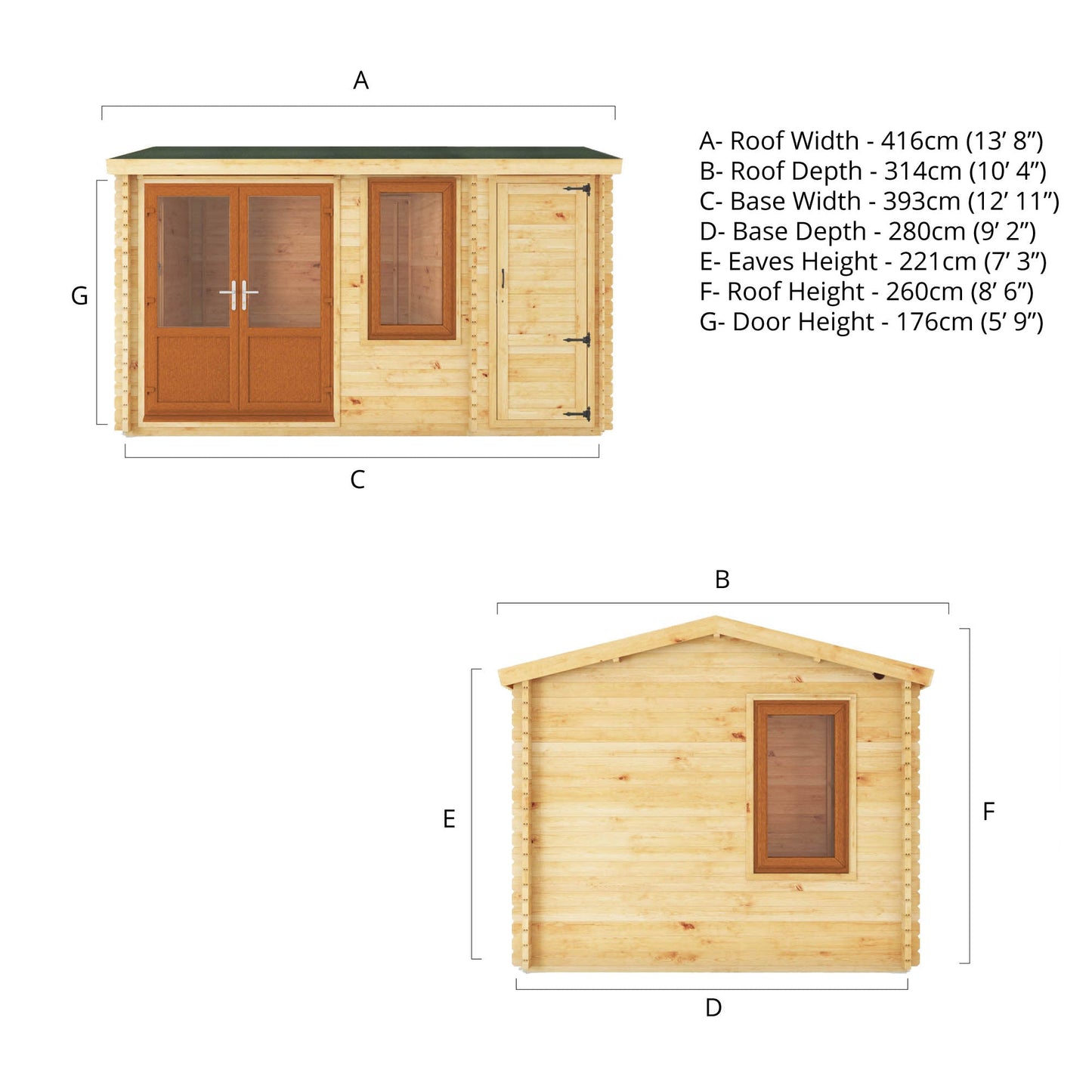 Mercia 4.1m x 3m Home Office Elite - 44mm (UPVC Windows & Door) - Grey