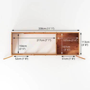 Mercia 12 x 4 Berkshire Dog Run & Kennel