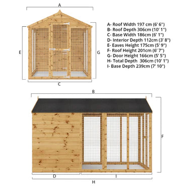 Mercia 10 x 6 Shiplap Apex Dog Kennel & Run