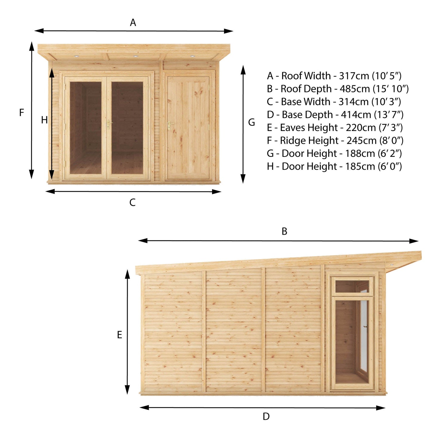 Mercia 3m x 4m(D) Insulated Garden Room with Side Shed