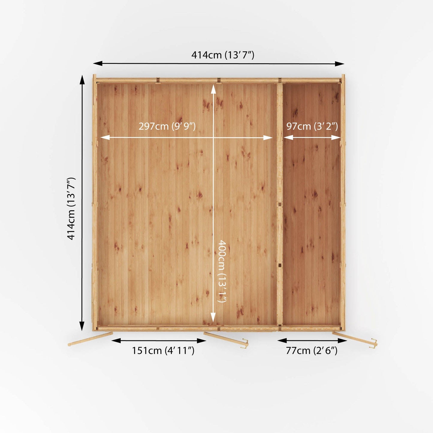 Mercia 4m x 4m(D) Insulated Garden Room with Side Shed