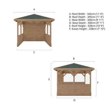 Mercia Hawton 3m x 3m Gazebo With Panels