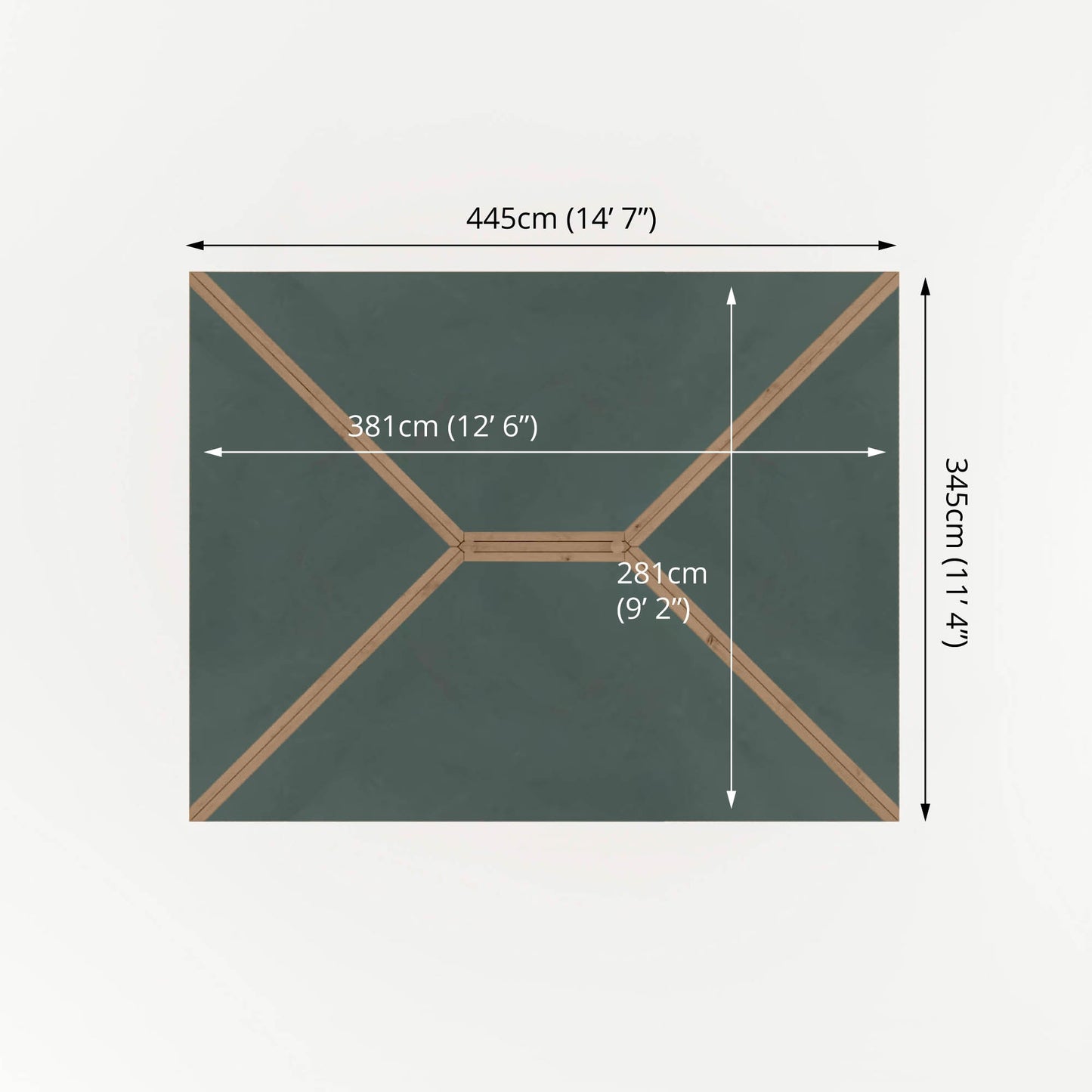 Mercia Sutton 4m x 3m Gazebo With Framed Rails