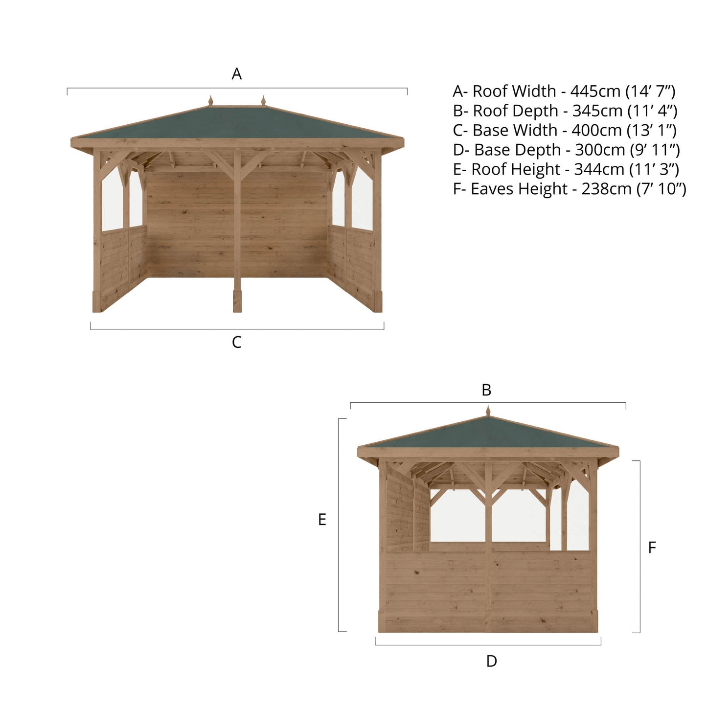 Mercia Hawton 3m x 4m Gazebo With Panels