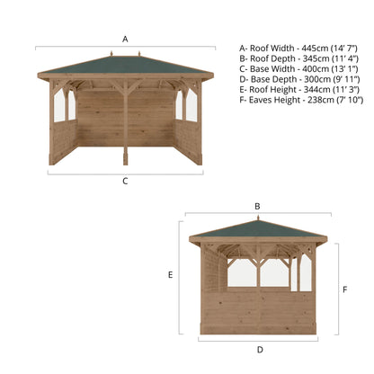 Mercia Hawton 3m x 4m Gazebo With Panels