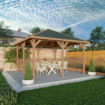 Mercia Sutton 4m x 4m Gazebo With Framed Rails